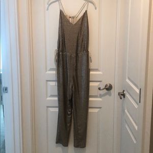 Gold sequin free people jumpsuit